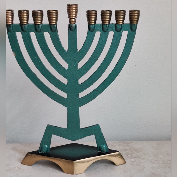 Vintage Chanukah Menorah Atzmaut Israel - Picture 6 of 11